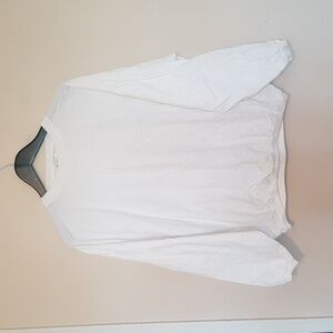 SUPERFINE white cotton shirting long sleeve minimalist sweatshirt style…